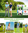 The Connector Golf Training Aid For Posture Correction And Swing Mechanics used on golf course, improving arm-body coordination.