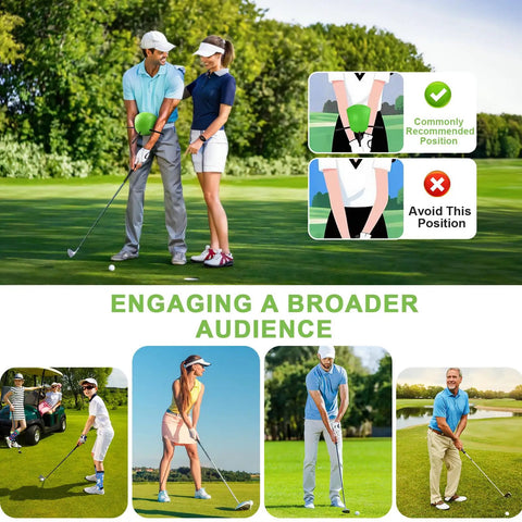 The Connector Golf Training Aid For Posture Correction And Swing Mechanics used on golf course, improving arm-body coordination.