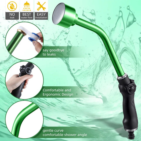 Green 16 Inch Watering Wand With 1000 Holes And Thumb On Off Control Detachable Seedling Head Heavy Duty Garden Sprayer Wand