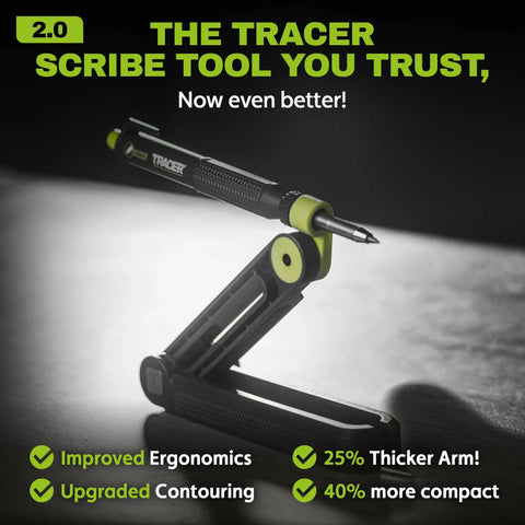 Heavy Duty Aluminum Scribe Set With Deep Hole Marking Pencil And Rugged Job Site Holster Built Tough For Woodworkers, showing improved ergonomics.