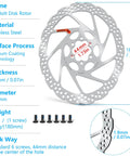 2 Pack 180mm Disc Brake Rotors for MTB BMX 12 Bolts Vacuum Coating Tech Center Hole 44mm with screws and dimensions