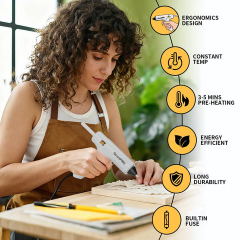 Woman using glue gun from 188 Piece Home Tool Kit With Cordless Drill Power Set For DIY Fans And Weekend Warriors Ready For Quick Fixes