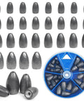 Bullet Sinker Fishing Weights Kit, 29 Pieces With 1/8oz, 3/16oz, 1/4oz And 3/8oz Sizes, Lead Sinkers For Bass, Saltwater And Freshwater
