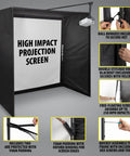 All-In-One Golf Simulator Enclosure Kit With 4K-Ready Impact Screen, Blackout Cage, Projector Mount, Side Nets, Easy Setup Features