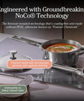 Mini Titanium Perfect Pot Pro 2.75 Qt Cooking Pot With Lid And Silicone Spoon, PFAS-Free No-Coating Nonstick, on stove