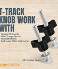 All-In-One T Track Knob Kit With Hold Down Clamps For Woodworking Jigs And Fixtures Includes Two Hold Down Clamps