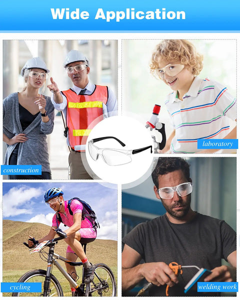 Bulk 100 Pair Clear Safety Glasses ANSI Z87.1 Certified Rock Solid Eye Protection Slides Right Over Your Specs No Sweat Design With Durable Black Temples Pro Level Work Gear Built For The Daily Grind At Jobsites And Active Workshops