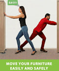 People using Heavy Duty 5 Inch Furniture Sliders For Carpet And Hardwood Floors 12 Pack Round Moving Pads for moving furniture