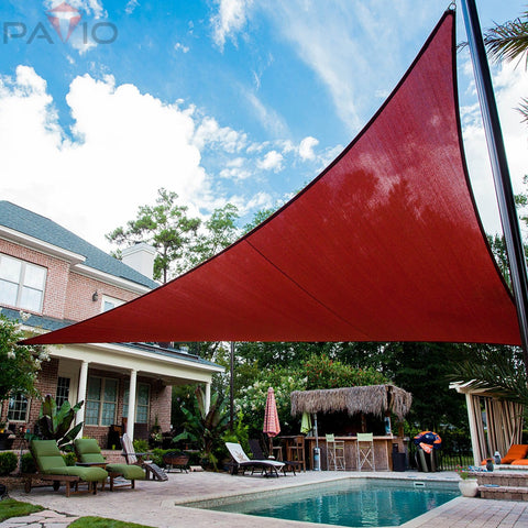 Waterproof Sun Shade Sail Right Triangle 12 Ft By 12 Ft By 17 Ft With Hardware Kit UV Block over patio in a backyard