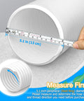 Portable AC Exhaust Vent Hose 5.1 Inch Diameter And 80 Inch Length With Counterclockwise Thread, measured with tape.