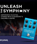 Cloudburst Ambient Reverb Guitar Pedal With Stereo Output Ensemble Switch Decay Mod Controls Pre Delay Tone And Mix Knobs Blue Finish