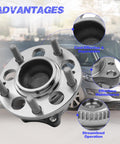 Beefed Up Rear Wheel Hub Bearing Assembly For Elantra 2011 2012 2013 2014 2015 2016 2017 2018 Elantra Coupe Elantra GT Veloster Forte Forte Koup Forte5 Replacement Part 527103X000 FWD Only close-up view with installation advantages shown.