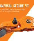 Heavy Duty Snatch Block Pulley 25T Capacity For Synthetic Rope Or Steel Cable Winch Accessory in orange with cable slot