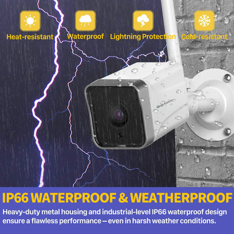 Outdoor Security Camera Bundle Two-Pack 1080P WiFi Surveillance Cameras for Home Security IP66 Weatherproof mounted on wall