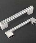 10 Pack 5 Inch Cabinet Pulls Brushed Nickel Finish With Stainless Steel Tubes shown in detail against dark background