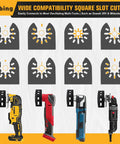Image of Heavy-Duty Square Slot Drywall Outlet Cutter Upgrade compatible with DeWalt 20V and Milwaukee M18 power tools.
