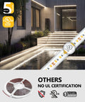 Outdoor 16.4 Ft IP67 Waterproof 24V Neutral White 4000K LED Strip Light High Density 600 LEDs Tape for patio lighting