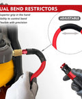 Reliable Workhorse Lightweight Hybrid Air Compressor Hose 3/8 Inch By 10 Feet Featuring Kink Resistant Flexibility 300 Psi Pressure Rating And Quick Connect Couplers at adjustable dual bend restrictor