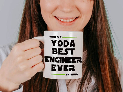 Woman holding Funny Engineer Mug For Men And Women A Totally Dope Graduation Gift For Engineers And Students And STEM Lovers.