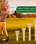 Bulk 2000 Pack Bamboo Golf Tees Two And Three Quarters Inch Natural Wood Color Friction Reducing Tees on golf course