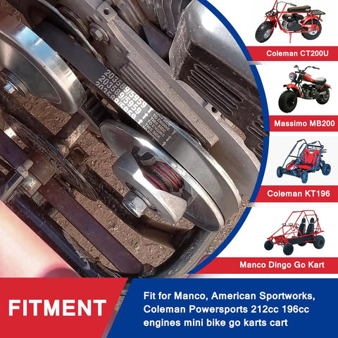Beefed Up 3 Piece Drive Belt Kit For Go Karts And Mini Bikes Fits 212cc 196cc 5 To 7hp Engines Including Manco TrailMaster
