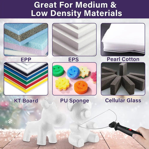 4 In 1 Foam Cutter Set With 18W High Power Electric Styrofoam Cutter Kit cutting model figures from PU sponge and KT board.