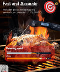 Fast Read Meat Thermometer For Grill Masters And Home Cooks, 1.2 Second Read, inserted in grilled chicken