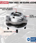 Front Wheel Hub Bearing Assembly For Infiniti And Nissan Vehicles Including QX60 JX35 Altima Maxima Pathfinder Replaces 513296 951403 402023JA1A For A Smooth Quiet Ride And Easy Install with improved seals and mounting points.