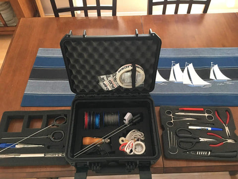 Tool kit with Six And A Quarter Inch Carbon Steel Shears for cutting Kevlar Dyneema Spectra Vectran Nomex Technora Zylon