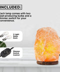 Two Pack Pink Himalayan Salt Lamps With Dimmer Cord And Bulb, 6 To 8 Inch Tall Rock Salt Lamps On Wood Base with bulbs and dimmer