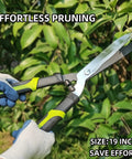 Heavy Duty Hedge Clippers With Sharp Wavy Blades For Easy Pruning Of Hedges And Borders, 19 Inch Garden Shears in use