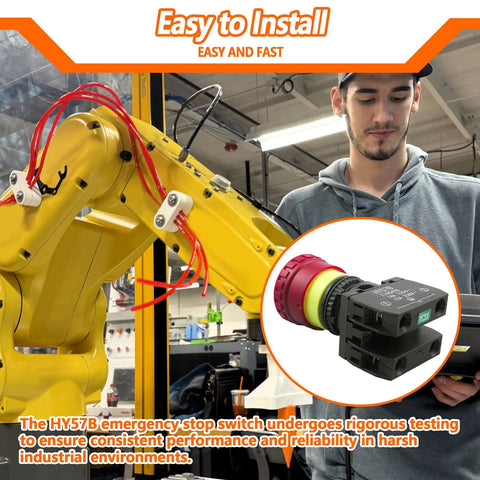 Heavy Duty Emergency Stop Switch For Industrial Machines Ultra Durable Shop Floor Safety Instant 125V 250V AC Power Off Button Tough As Nails Workhorse