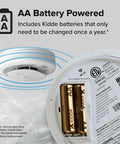 Wireless Smart Smoke Detector With Live App Alerts And Aa Battery Backup Plug And Play Wire Free Install For No Sweat Home Watching Snappy Fire Detection That Just Works showing AA battery compartment.