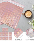 10 Pack Padded Bubble Mailer Bags 25 By 30 Cm Plus 4 Cm Self Sealing Cushioned Envelopes Gold Exterior with coffee cup