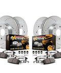 PowerStop brake kit for Ram 2500 (2019–2024): front and rear drilled and slotted rotors with carbon-ceramic pads