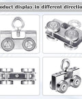 Four-Piece Ring-Style Electric Hoist Trolley Set For 1-5/8 Inch Wide Strut Channel, silent galvanized wheel trolleys display