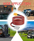 SB50 To XT90 Female Battery Cable 10 AWG 10 Ft Heavy Duty Power Lead For Forklift Trucks Tinned Copper Wire With Flame Retardant Housing Durable Quick Connect Cable, coiled with connectors