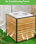 Three Panel No Dig Wood Privacy Fence Screen for outdoor use surrounding an air conditioning unit.