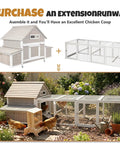 Cozy Predator Proof Chicken Coop For 2 To 4 Chickens With 2 Nesting Boxes Easy Clean Removable Tray Wooden Hen House With Run