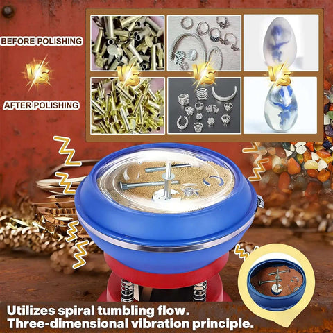 Three Point Five Liter Vibratory Rock Tumbler For Jewelry Polishing Electric Shaker Bowl Pro Grade Industrial Polisher in use
