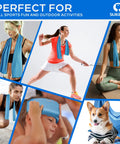 4 Pack Cooling Towels 40 By 12 Inches, Reusable Ice Towels, Soft Breathable Microfiber Neck Wraps for various fitness activities