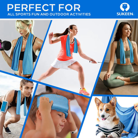 4 Pack Cooling Towels 40 By 12 Inches, Reusable Ice Towels, Soft Breathable Microfiber Neck Wraps for various fitness activities