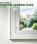 Twenty Four White Nylon Window Screen Clips With Matching Screws Storm Window Retainer Hardware for window frame installation.
