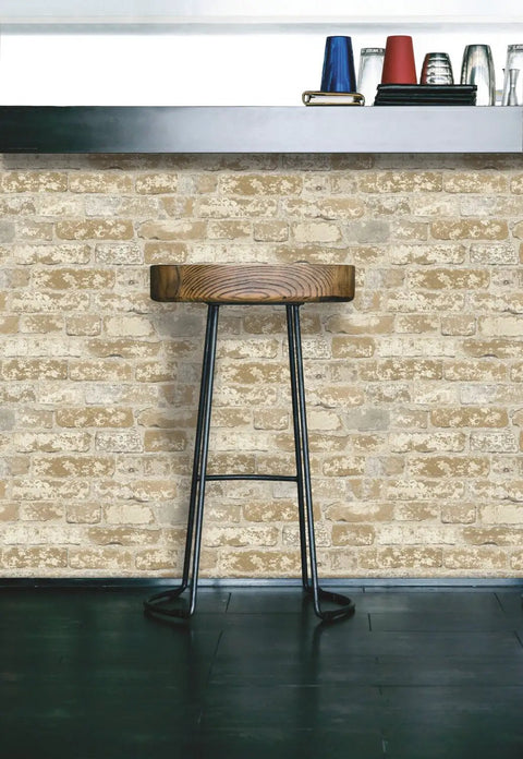 Red Stuccoed Brick Peel And Stick Wallpaper Roll For Quick And Easy Accent Wall Removable No Mess Repositionable Washable
