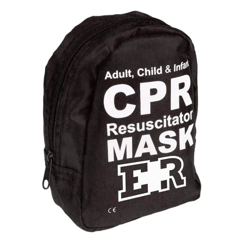 Adult And Infant CPR Mask Kit With Dual Valves, Gloves And Alcohol Prep Pads, All In One First Aid Rescue Kit In Tactical Black Pouch