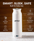 Travel Stainless Steel Electric Kettle 450ml With Temperature Control LED Auto Shutoff For Coffee Tea Milk Soup On The Go Fast 2 To 10 Minute Boiling 110V North America Portable Water Boiler, featuring 304 stainless steel design and cool-touch exterior.