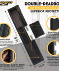 Sliding Door Lock With Double Deadbolt Security For Homes And Rentals, Kid Safe And Easy To Install With 3 Receiver Latches