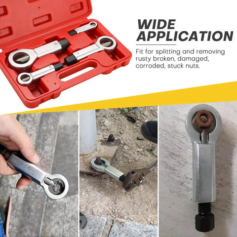 Heavy Duty Nut Splitter Set For Removing Damaged Rusted Nuts With Ease In The Garage Or Workshop Four Piece Chrome Plated 40Cr Steel
