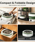 Upgrade Laundry Day To Total No Sweat With This Dope 22L Portable Foldable Washer in use, compact for easy storage.