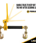 QuikBinder Plus Ratchet Load Binder for Grade 70 and Grade 80 chain five sixteenths to three eighths inch with folding handle and 7100 lbs WLL